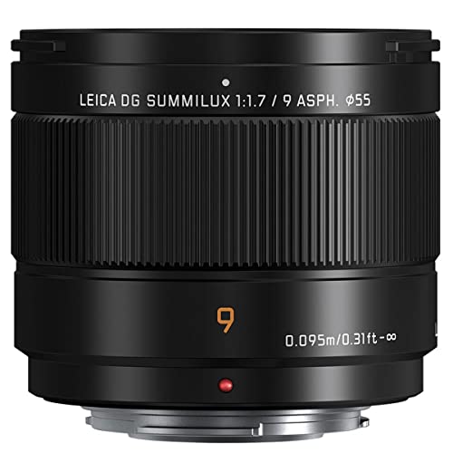 Panasonic LUMIX Micro Four Thirds Camera Lens, Leica DG SUMMILUX 9mm F1.7 ASPH, Large Aperture, Video Performance, H-X09 Black