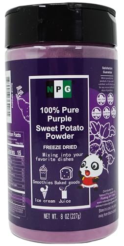 NPG 100% Pure Purple Sweet Potato Powder(Purple Yam Ube) 8 Ounces, All Natural Purple Dry Food Coloring Powder for Baking, Smoothies, Pasta, Tortillas, Vegan Gluten Free Non-GMO