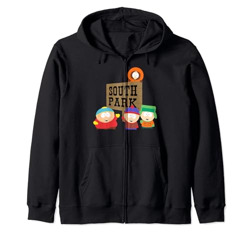 South Park Gang with Sign Zip Hoodie