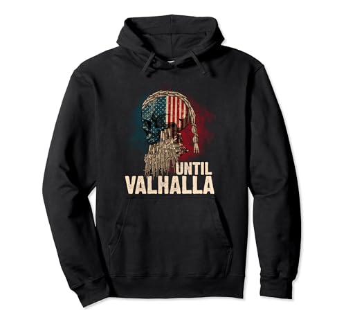 Until Valhalla Viking US Flag Vintage Shirt-Til Valhalla Pullover Hoodie