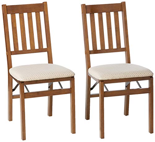 MECO STAKMORE Arts and Craft Folding Chair Fruitwood Finish, (Set of 2) , 22.5 in x 17 in x 35.5 in