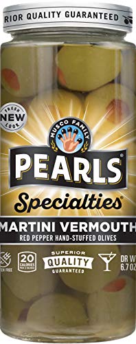 Pearls Specialties, Martini with Vermouth, Pimiento Stuffed, Queen Olives, 6.7 oz, 6-Jars