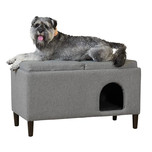 Paws & Purrs Modern 32' Wide Pet Ottoman Bed for Small to Medium Dog or Cat