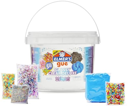 Elmer's Gue Premade Includes 5 Sets of Slime Add-ins, 3 Lb. Bucket, Glassy Clear
