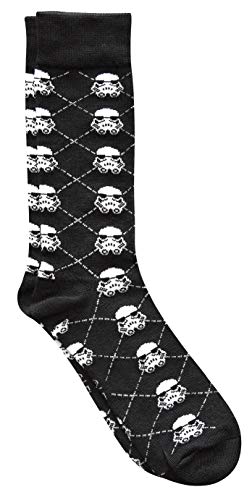 STAR WARS Stormtrooper Argyle Men's Crew Socks Shoe Size 6-12