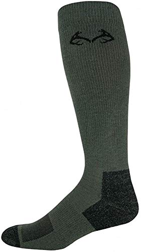 Realtree Men's Lightweight Olive Calf Socks, Large