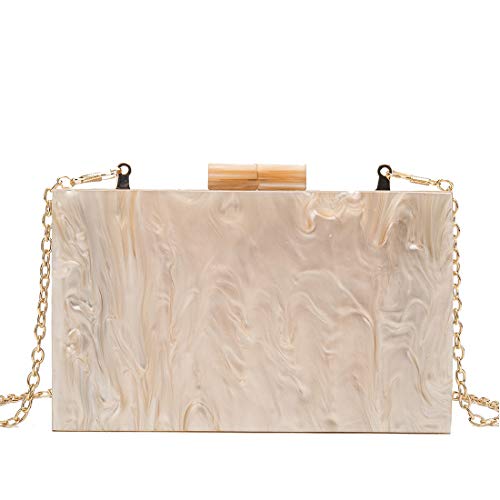 Acrylic Clutch Purses for women Perspex Bag Box Clutch Evening Crossbody Handbags (APRICOT) Small