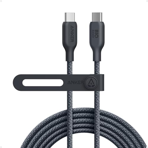Anker USB C to USB C Cable (240W,10ft), Bio-Braided USB C Charger Cable Fast Charge for iPhone15/15Pro/15Plus/15ProMax, iPad Pro 2020, iPad Air 4, Samsung Galaxy S23+/S23 Ultra