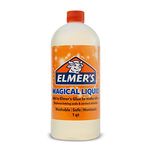 Elmer's Slime Activator, Magical Liquid Slime Activator Solution, Updated Formula for Twice as Much Slime, 1 Quart