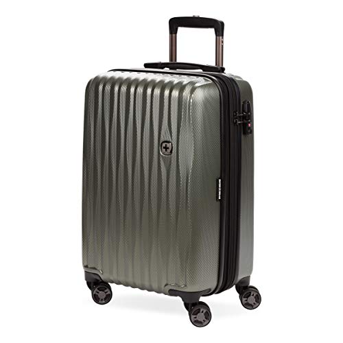 SwissGear 7272 Energie Expandable Hardside Luggage with Spinner Wheels and TSA Lock, Gunmetal, Carry-On 19-Inch