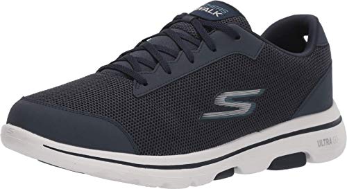 Skechers Men's Gowalk 5 Qualify-Athletic Mesh Lace Up Performance Walking Shoe Sneaker, Navy/Blue, 10