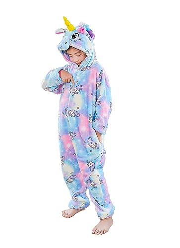 HQFURS Unicorn Onesie for Kids Animal Pajamas Cosplay Halloween Unisex Costume