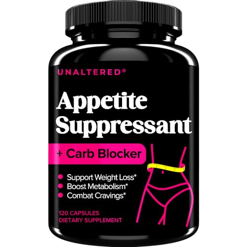 UNALTERED Appetite Suppressant for Women - Combat Cravings, Bloating, & Support Weight Loss - Natural Diet Pills, Fat Burner, & Carb Blocker - Features Chromium Picolinate & Glucomannan - 120 Ct