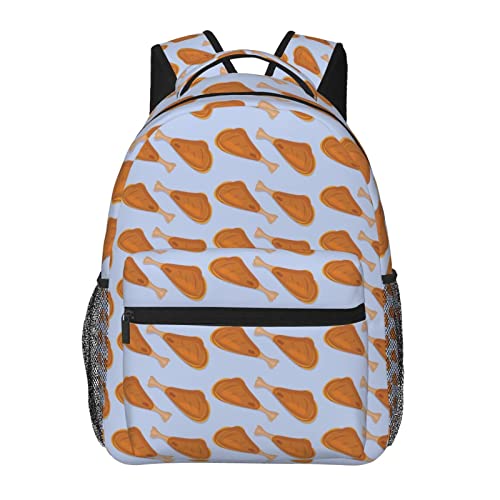 Uniwneds Fried Chicken Legs Pattern Bags Backpack For Women Men Travel Bag Large Capacity Casual Daypack Bookbag Laptop Business Backpacks Holder Gifts For Adults 16 Inches