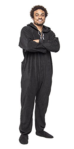 Forever Lazy Footed Adult Onesie - Black to Sleep - XXL