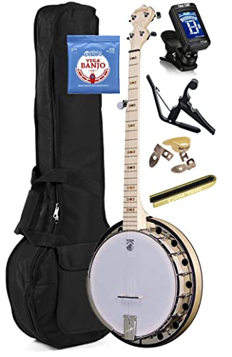 Deering Goodtime 2 5-String Resonator Banjo with Padded Bag, Capo, Mute, Chromatic Tuner Combo