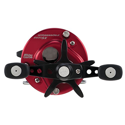 Abu Garcia Ambassadeur SX Conventional Reel, Size 6600 (1292730), 3 Stainless Steel Ball Bearings + 1 Roller Bearing, Synthetic Star Drag, Max of 12.5lb