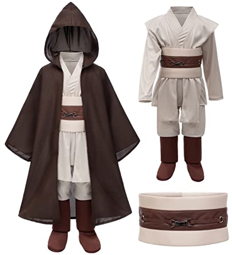 TOGROP 4 PCS Knight Costume for Kids Tunic Uniform Robe Pants Belt Outfit Boys Cosplay 8-10 Years