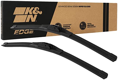 K&N EDGE Wiper Blades: All Weather Performance, Superior Windshield Contact, Streak-Free Wipe Technology: 22' (Pack of 2)