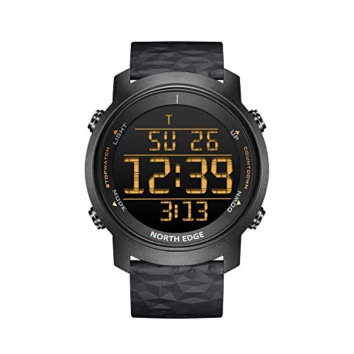 CakCity Men's Digital Waterproof Sports Watch Simple Large Display Silicone Military Double Time Watch ， Metronome