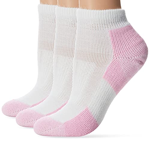 Thorlos Women's DWMXW Walking Thick Padded Ankle Sock, Pink (3 Pack), Large