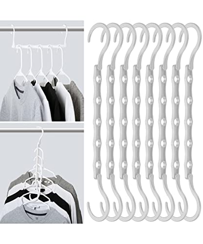 Mr. Pen- Space Saving Hangers for Clothes, 8 Pack, White Space Saver Hangers, Shirt Hangers Space Saving, Clothes Hanger Organizer, Hanger Space Saver, Multi Hanger, Magic Hangers