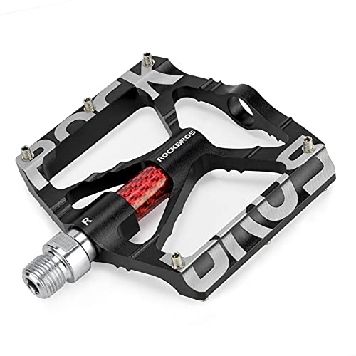 ROCKBROS Mountain Bike Pedals MTB Pedals CNC Non-Slip Lightweight Aluminum Alloy Bicycle Pedals Sealed Bearings Bicycle Platform Pedals 9/16' BMX Road Bike Pedal
