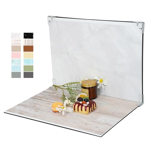 Photo Backdrop Board Product Photography: 7pcs 12patterns Table Top Food Background Kit - Flat Lay Props for Jewelry.(Small Size 16x11.5in)