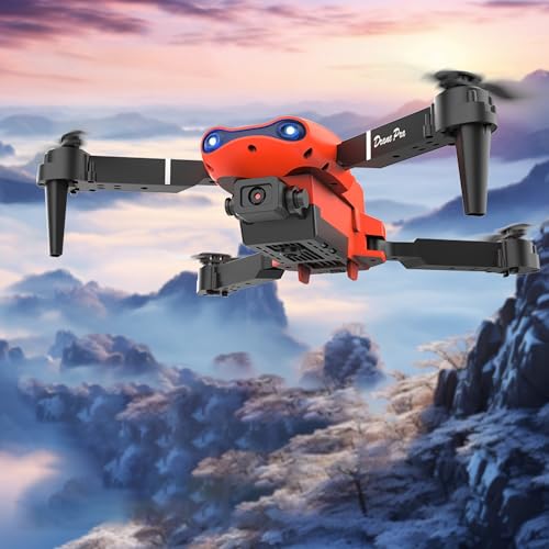 Drone 1080P Dual Camera Aerial Photography Quadcopter, Remote Control Toy UVA with Auto Follow |Altitude Hold |Gesture Phote |Auto Return Gift for Beginners and Newbies Lightning Deals Of Today Orange