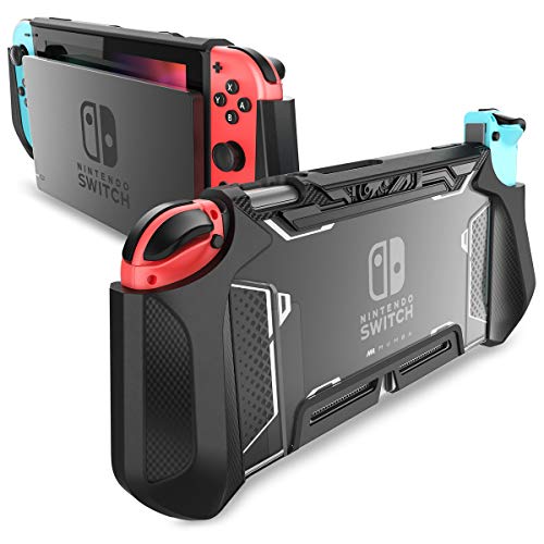 Mumba Dockable Case Compatible for Nintendo Switch, [Blade Series] TPU Grip Protective Cover Case with Ergonomic Design and Comfort Grip (Black)