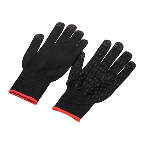 MECCANIXITY Game Gloves Finger Gaming Glove Breathable Anti Sweat Touch Mobile Game Controller Glove Black/Red for Mobile Gaming, 1 Set