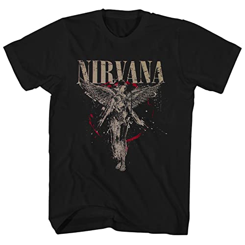 Nirvana in Utero Angel Splatter T-Shirt - Black (Large)