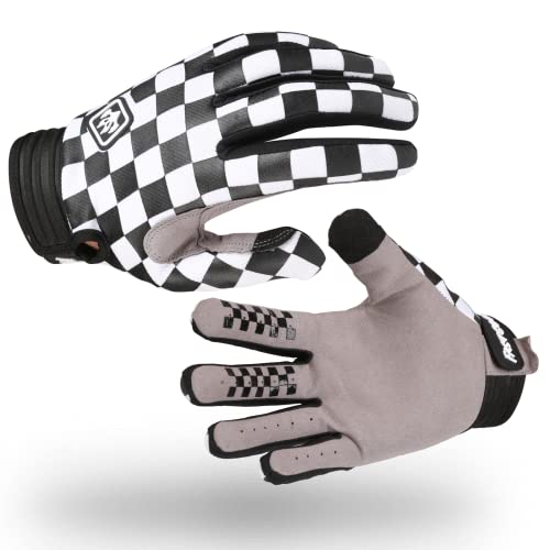 FASTGOOSE Cycling Gloves Bike Gloves Bicycle Gloves for Men/Women,Full-Finger Touch-Screen Breathable Mountain Bike Racing Gloves for ATV MTB,Motocross Gloves Motorcycle Gloves (Black/White, Medium)