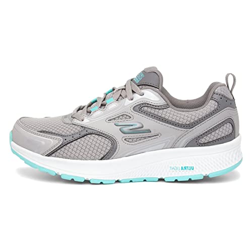 Skechers womens Consistent Sneaker, Gray/Turquoise, 7 US