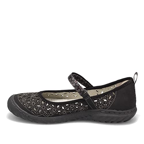 JBU by Jambu Women's Wildflower MJ Mary Jane Flat, Black, 10