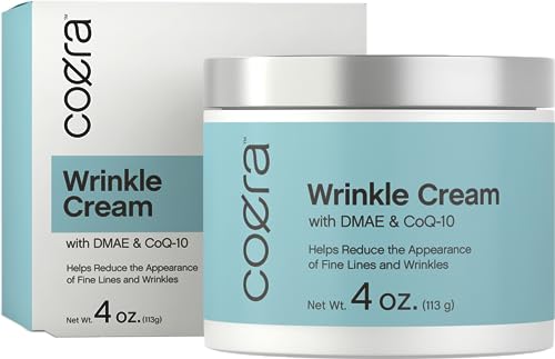 Coera Wrinkle Cream for Face | 4 oz | with DMAE & CoQ10 | Helps Reduce the Appearance of Fine Lines & Deep Wrinkles | Free of Parabens, SLS and Fragrances