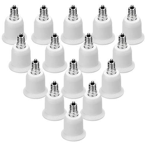 JACKYLED 15-Pack E12 to E26 E27 Adapter Chandelier Light Socket E12 to Medium Socket E26 E27 Converter Bulb Base Adapter Converter