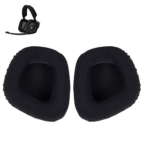 Replacement Ear Pads Cushions for Corsair Void & Corsair Void PRO RGB Wired/Wireless Gaming Headsets(Black+Grey) (Black)