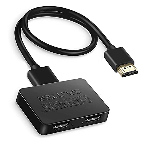avedio links HDMI Splitter 1 in 2 Out【with 4ft HDMI Cable 】 4K HDMI Splitter for Dual Monitors Duplicate/Mirror Only, 1x2 HDMI Splitter 1 to 2 Amplifier for Full HD 1080P 3D, 1 Source onto 2 Displays