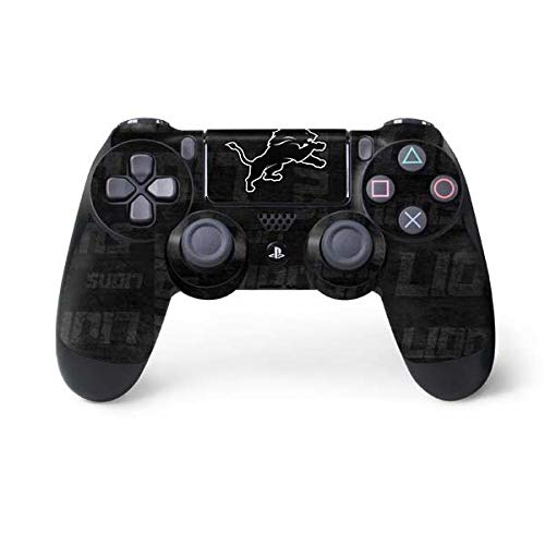 Skinit Decal Gaming Skin Compatible with PS4 Controller - Officially Licensed NFL Detroit Lions Black & White Design