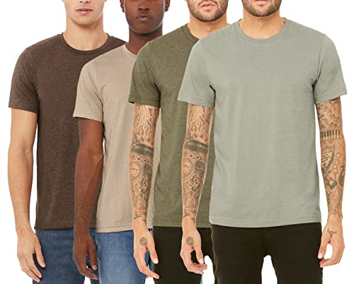 Kennedy Todd 4 Pack Men's Heather Cotton Poly T-Shirt … (Heather Earth, 2X)