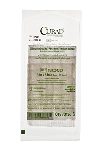 Curad Oil Emulsion Gauze Dressing, Sterile, 3' x 8' (Pack of 3)