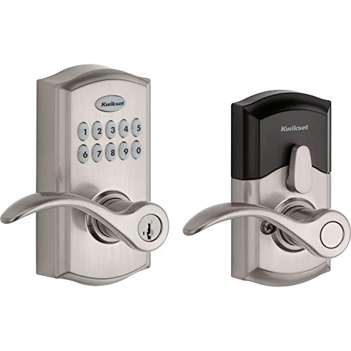 Kwikset SmartCode 955 Keyless Keypad Door Auto Lock with Handle, Electronic Lever Deadbolt Alternative, Three Entry Mode, Disabled Passage, SmartKey Re-Key Security, Satin Nickel