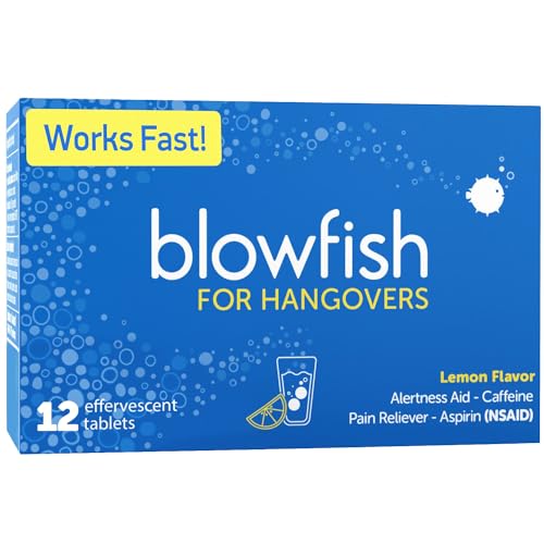 Blowfish for Hangovers – Best Hangover Remedy – FDA-Recognized Formulation – Guaranteed to Relieve Hangover Symptoms Fast (12 Tablets)