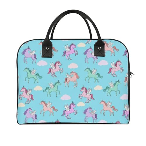 Pegasus in The Sky Carry On Weekender Bag Portable Duffel Bags Large Crossbody Overnight Bag for Travel Gym Camping