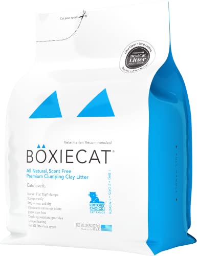 Boxiecat Premium Clumping Cat Litter - Scent Free - Clay Formula - Ultra Clean Litter Box, Longer Lasting Odor Control, Hard Clumping, 99.9% Dust Free