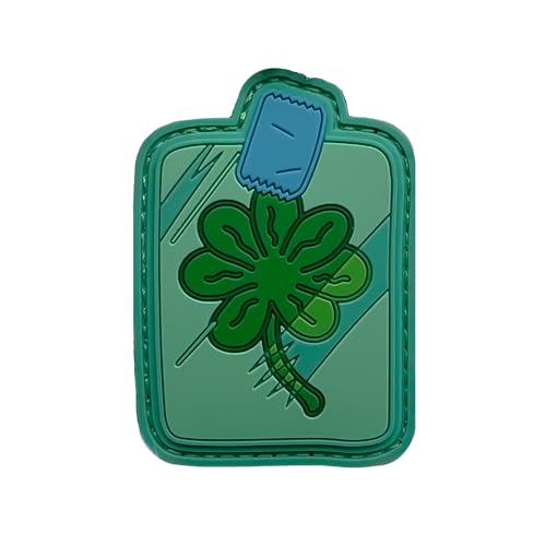 Futurama Lucky Seven Leaf Clover PVC Morale Patch with Hook Backing