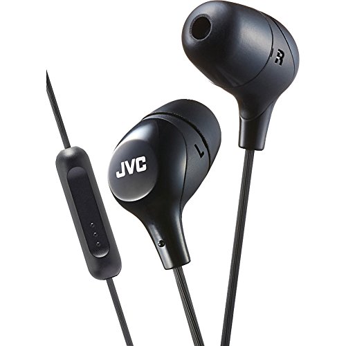 JVC Memory Foam Earbud Marshmallow Memory Foam Earbud with Mic Black (HAFX38MB)