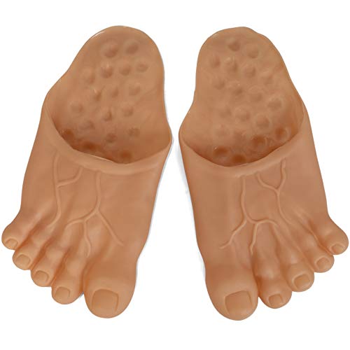 Skeleteen Barefoot Funny Feet Slippers - Jumbo Big Foot Realistic Costume Accessories Shoe Covers for Giant Costumes for Kids and Adults