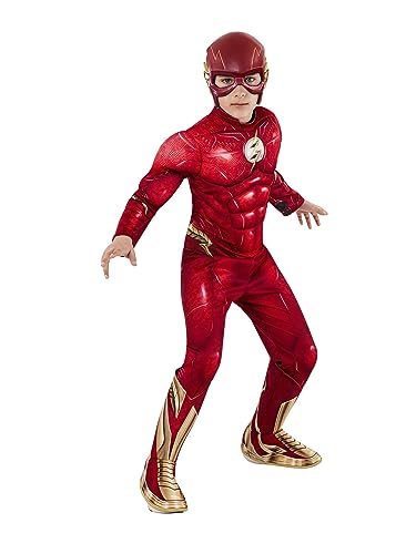 Rubie's Boy's DC: The Flash Movie Deluxe Costume Jumpsuit and Mask, As Shown, Medium